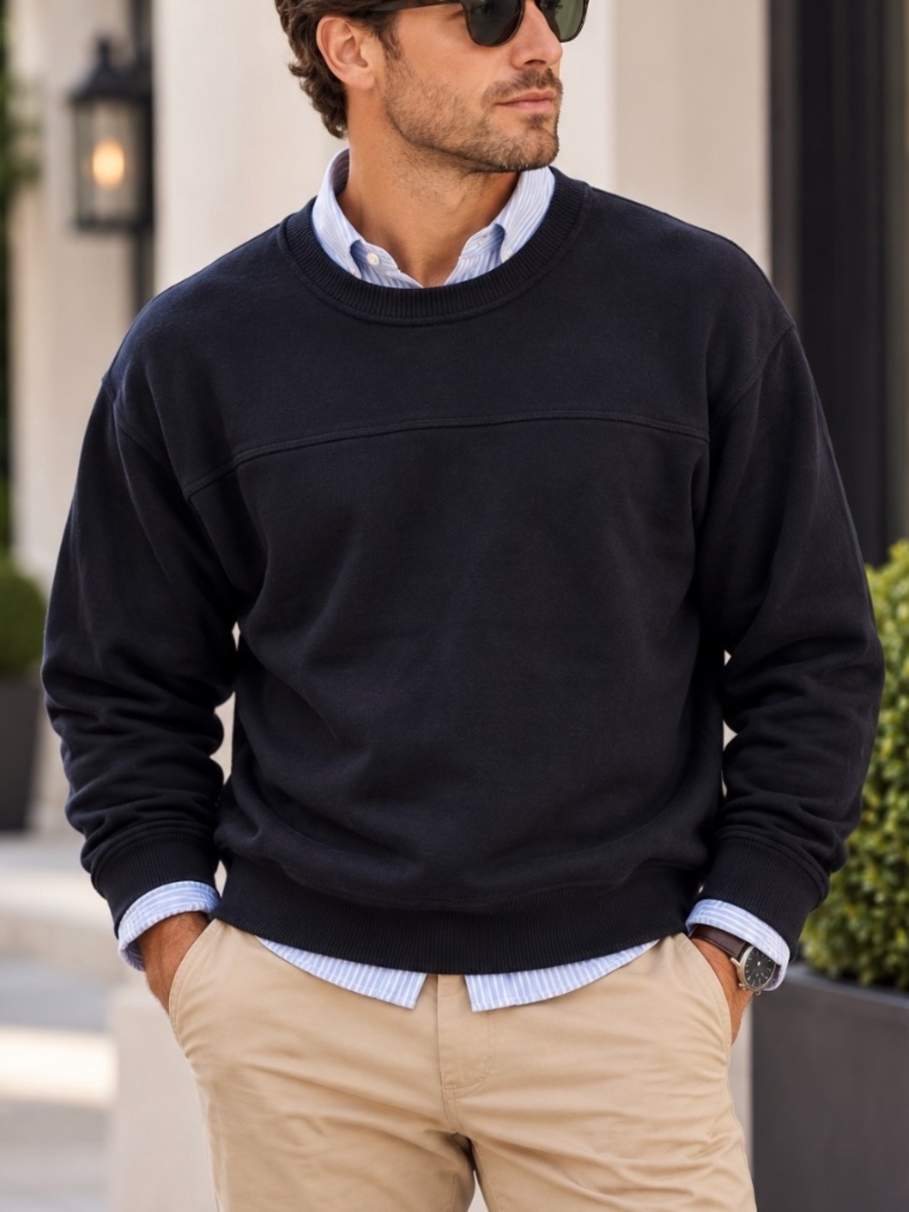 Kallspin Sweater Mens Size XL Black Cashmere Wool Blend Preppy Academia